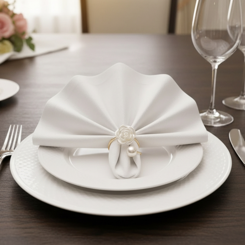 Conference Table Round - 1-24 Buah Cincin Serbet Mawar Mutiara