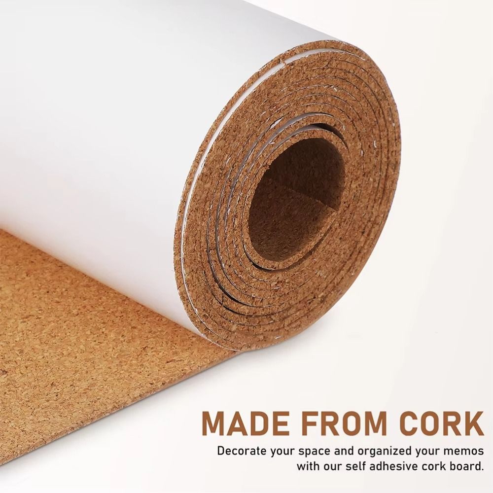 Bulletin Board Cork - 1m Gulungan Gabus Perekat Sendiri Tebal