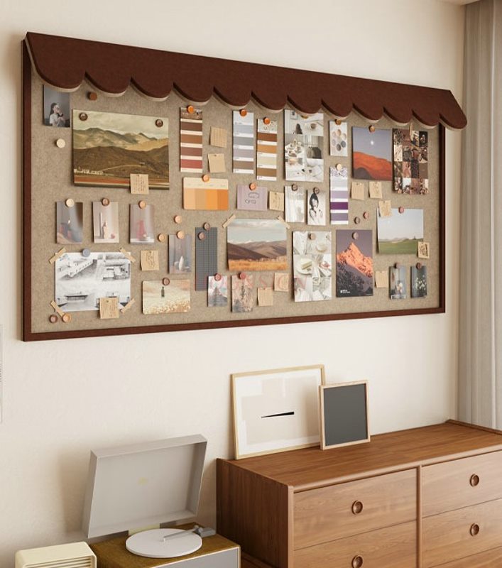 Bulletin Board Cork - 1 buah papan dinding stereoskopik, papan