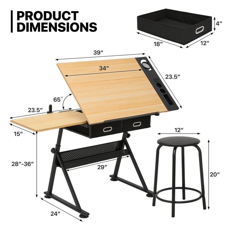 Office Furniture Suppliers - Meja Gambar dengan Ketinggian yang Dapat