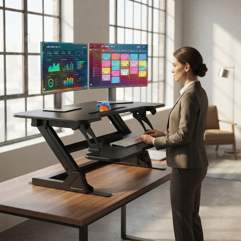 Office Furniture Suppliers - Konverter Meja Berdiri Bentuk Z 36