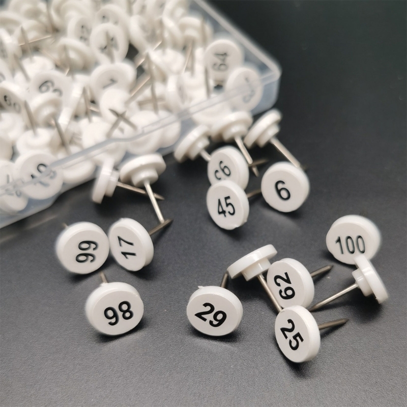Office Furniture Online - 100Pcs Bulat Nomor Pushpin Peta Pin