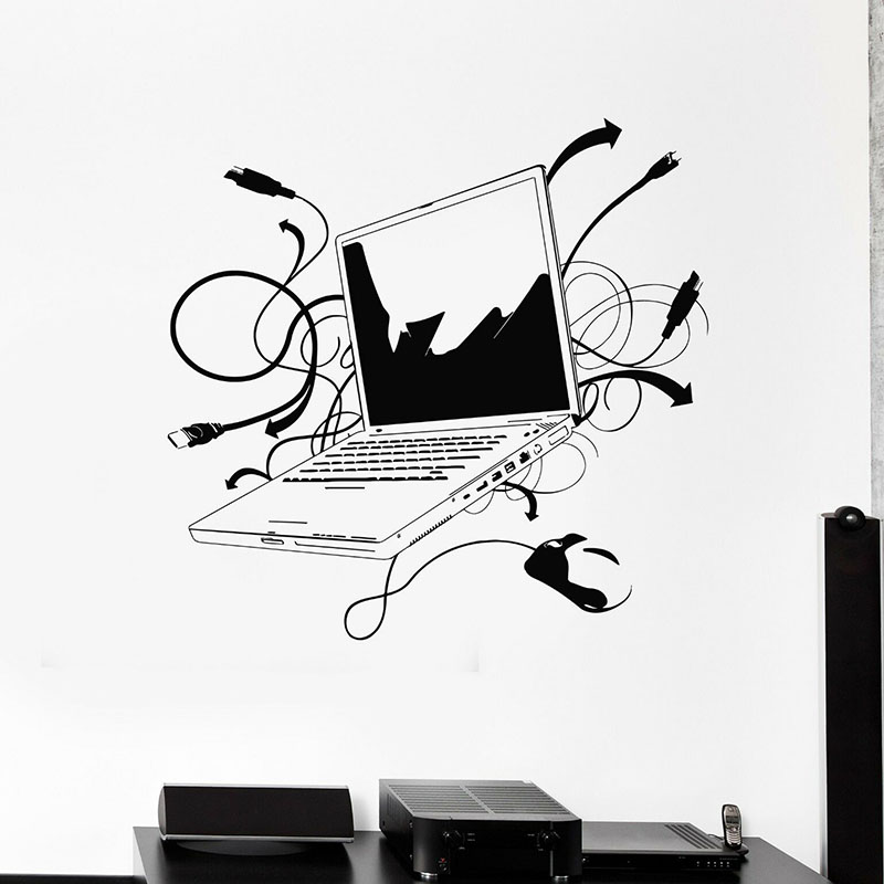 Office Furniture Online - LAPTOP Dinding Decal Komputer Internet Secara