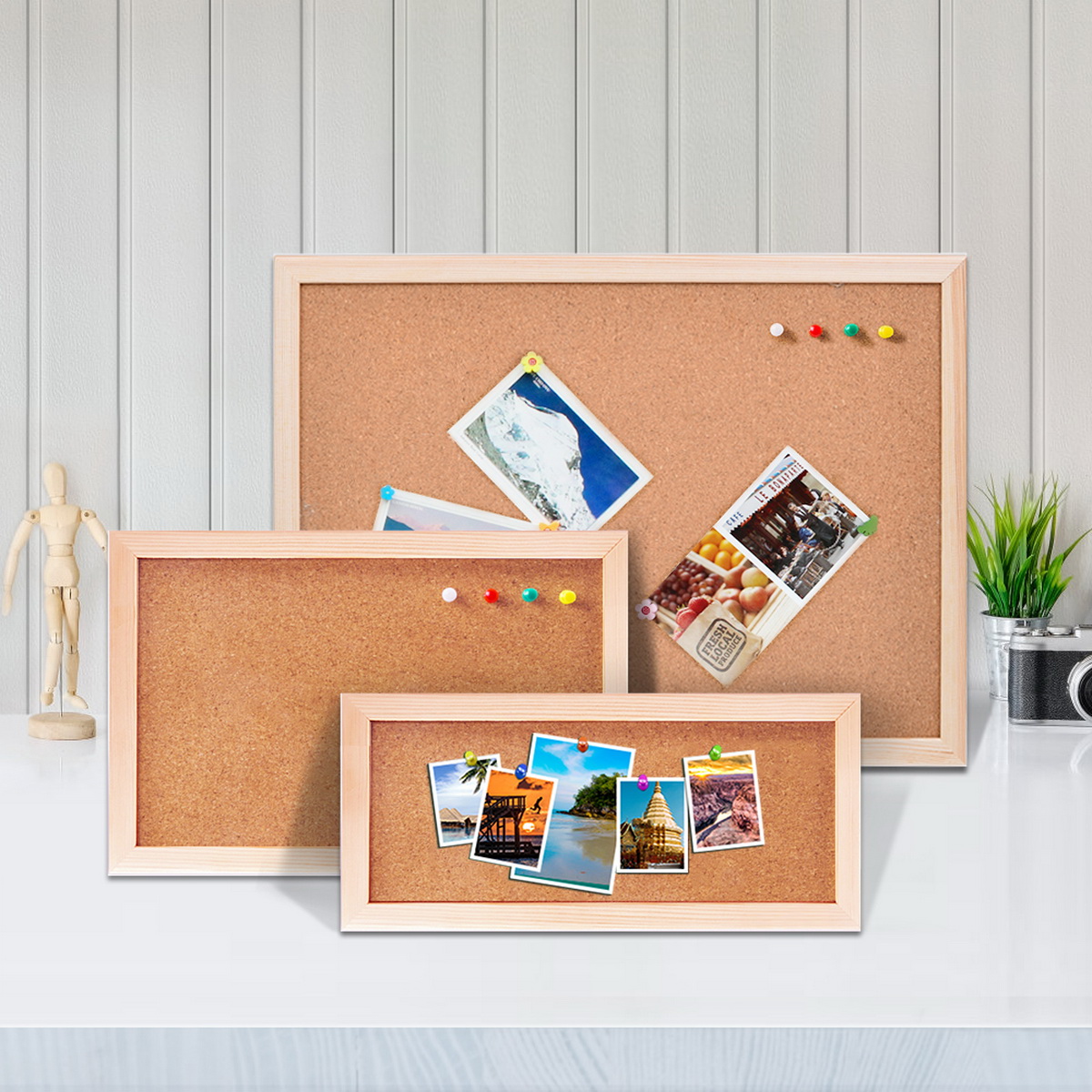 Papan Pesan Bingkai Kayu Pinus - Bulletin Board Cork ulasan dan harga