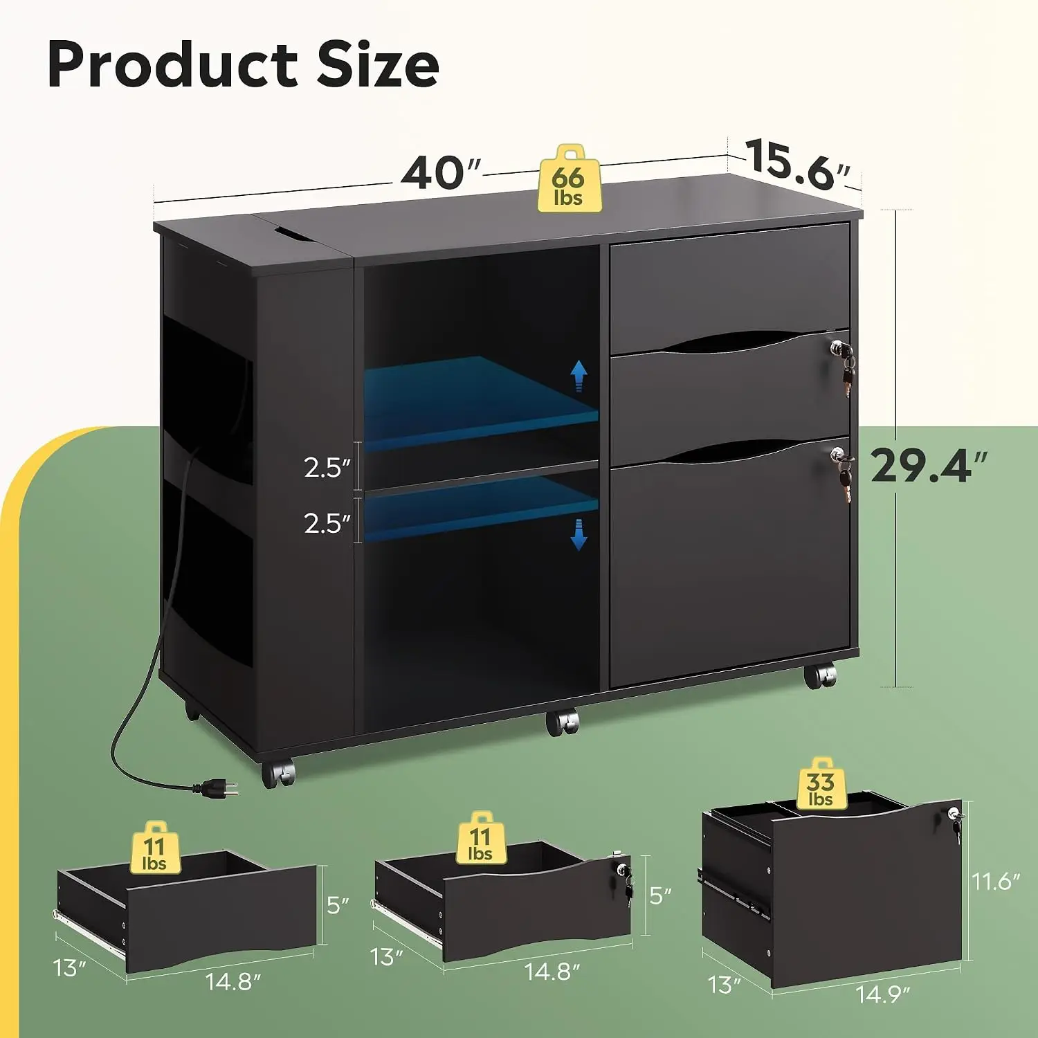 Lemari Arsip dengan Kunci, Mej - File Cabinet Lateral ulasan dan harga