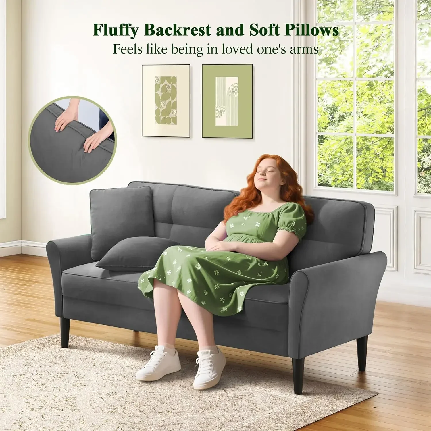 Sofa Loveseat 69 inci, Sofa Ke - Office Furniture For Small Spaces ulasan dan harga