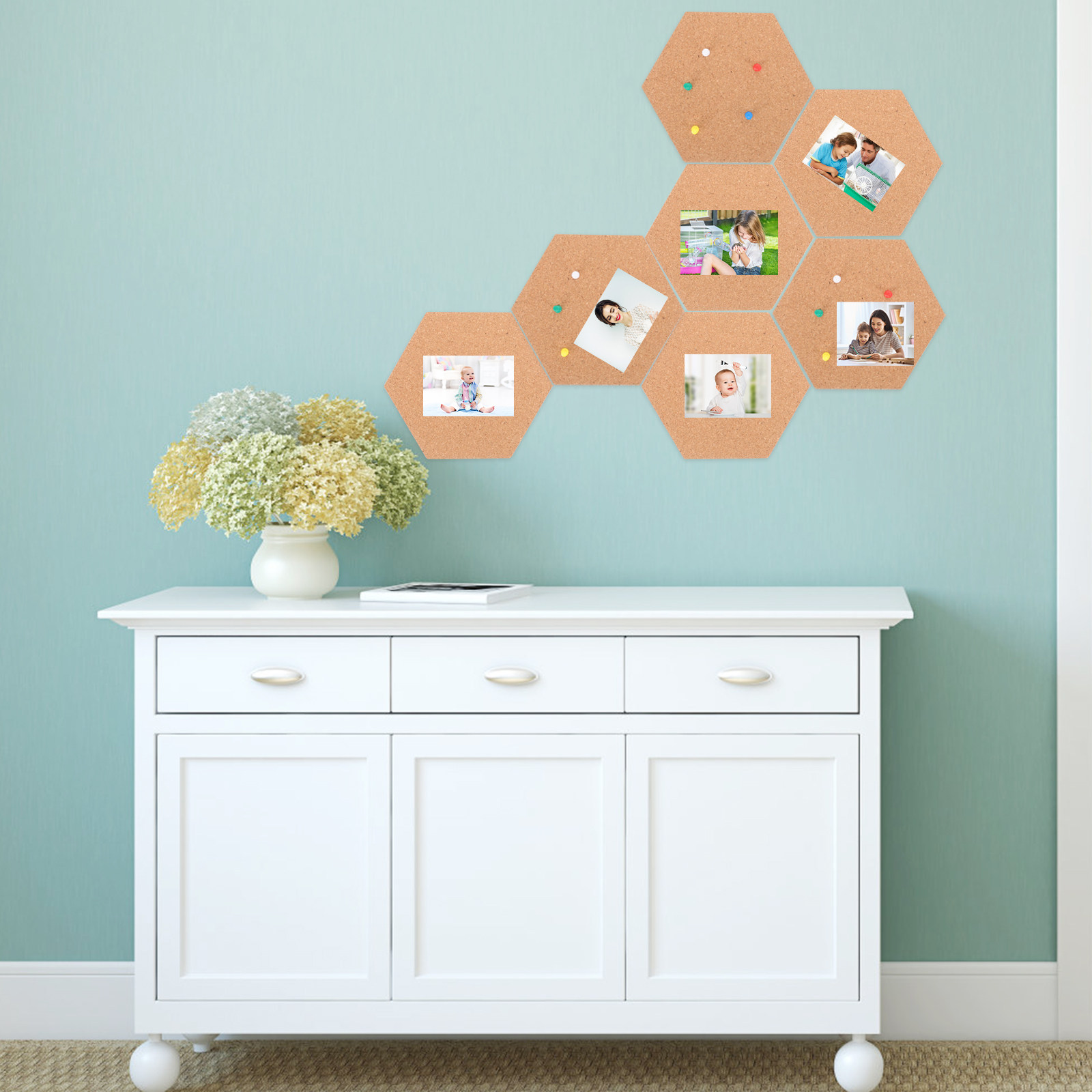 1Set Papan Gabus Heksagonal Ta - Bulletin Board Cork ulasan dan harga