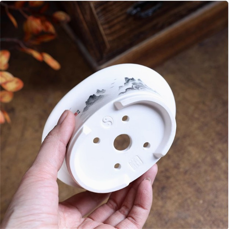 Pot Bonsai Oval Putih Porselen - Conference Table Round ulasan dan harga