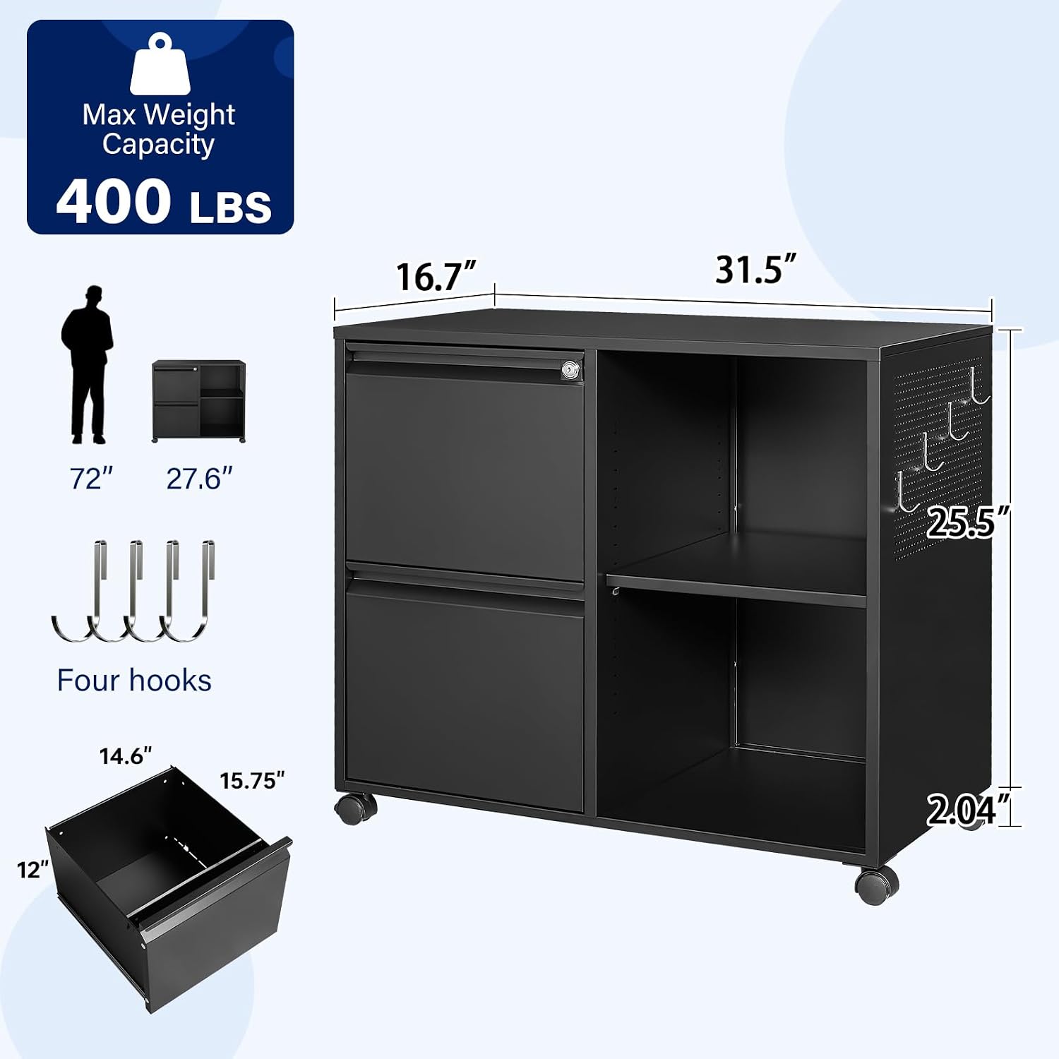 Lemari Arsip Logam 2 Laci deng - File Cabinet Lateral ulasan dan harga