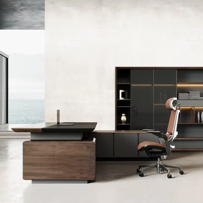 Meja Eksekutif Mewah Kayu Soli - Office Furniture And Desks ulasan dan harga