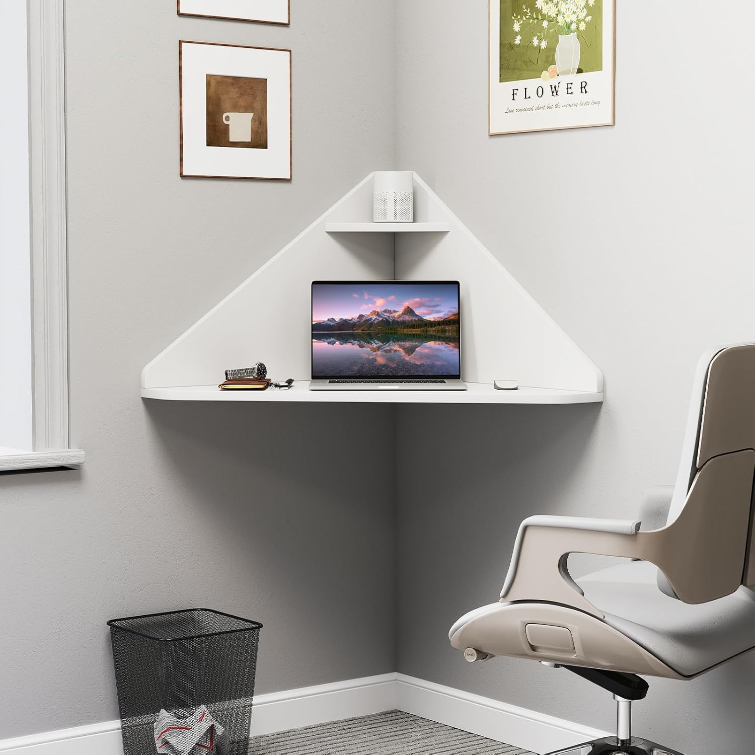Meja Komputer Segitiga Terpasa - Office Furniture For Small Spaces ulasan dan harga