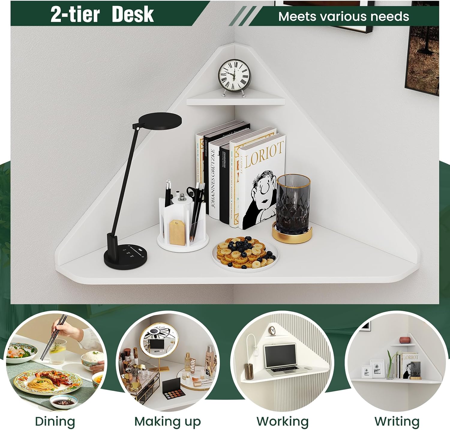 Meja Komputer Segitiga Terpasa - Office Furniture For Small Spaces ulasan dan harga