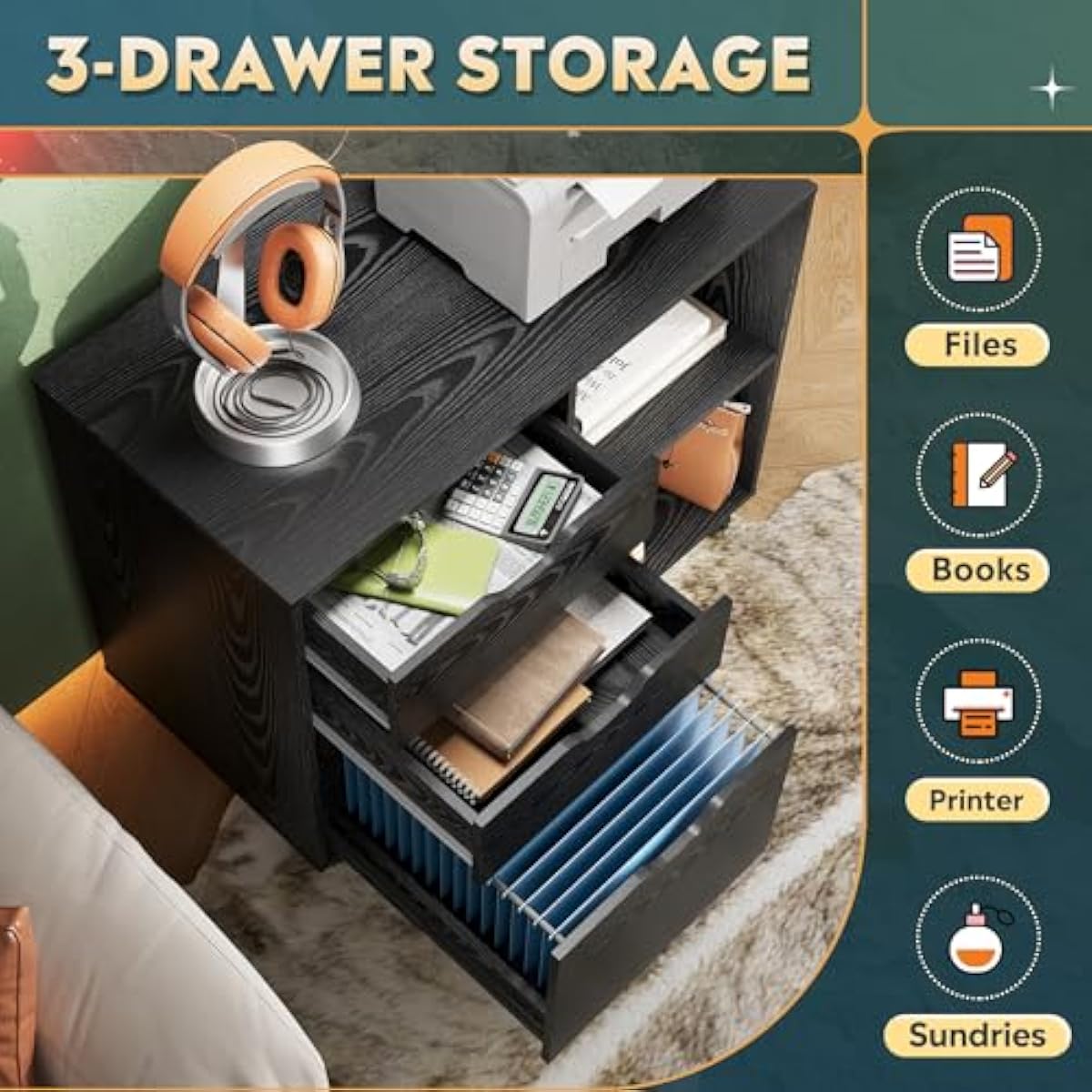 Lemari arsip lateral tiga laci - File Cabinet Lateral ulasan dan harga