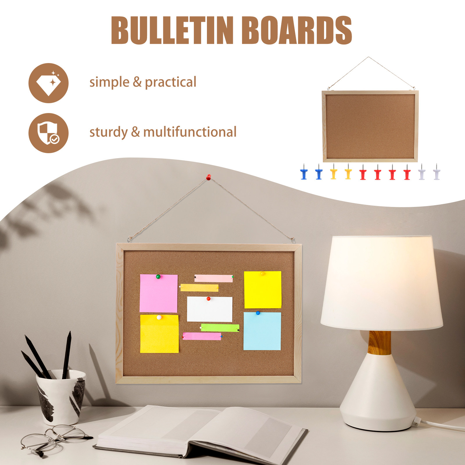 1Set Papan Buletin Gabus Dua S - Bulletin Board Cork ulasan dan harga