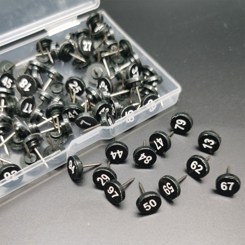 100Pcs Bulat Nomor Pushpin Pet - Office Furniture Online ulasan dan harga